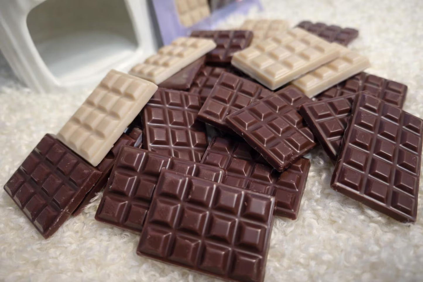 Kit Quemador de Cera con Wax Melts Chocolate con Leche 50g