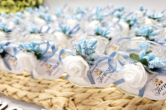 Velas personalizadas recuerdos de bautizo o boda para invitados, con aroma y color a elección