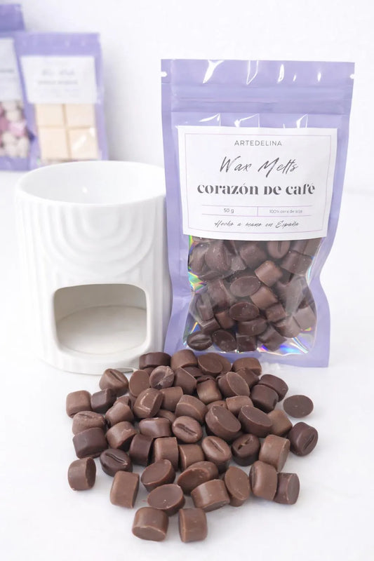 Kit Quemador de Cera con Wax Melts Aroma Café 50g