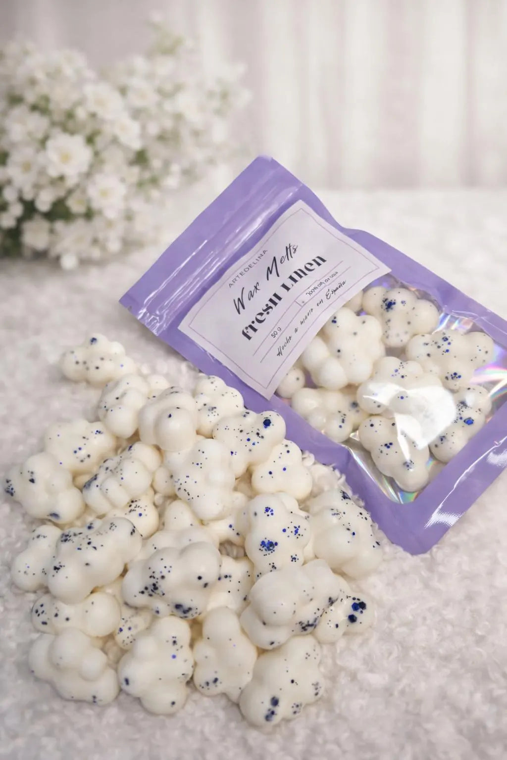 Kit Quemador de Cera con Wax Melts Aroma Fresh linen 50g