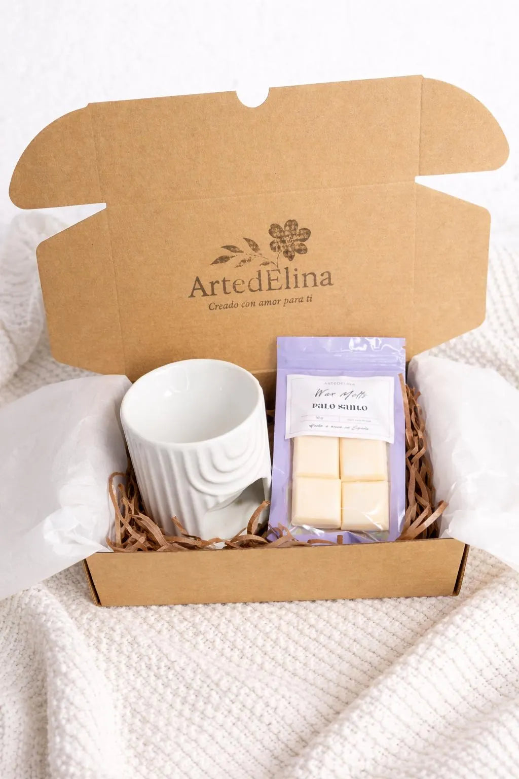 Kit Quemador de Cera con Wax Melts Palo Santo 50g