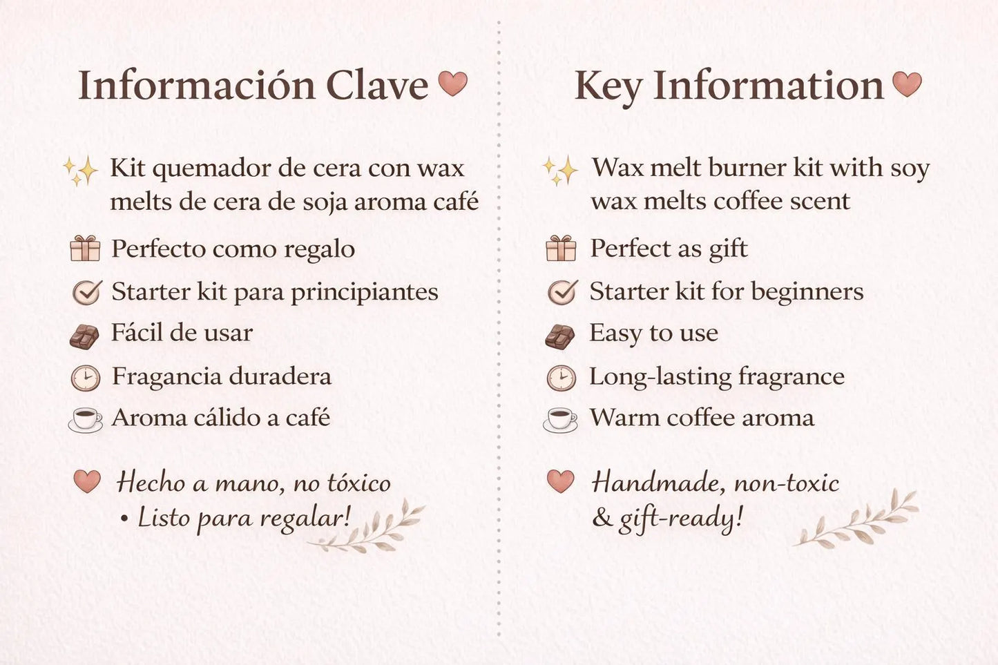 Kit Quemador de Cera con Wax Melts Aroma Café 50g