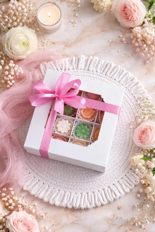 Caja de wax melts en forma de flores
