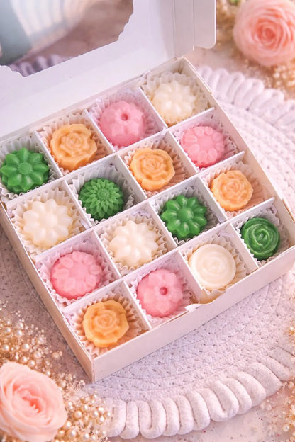 Caja de wax melts en forma de flores