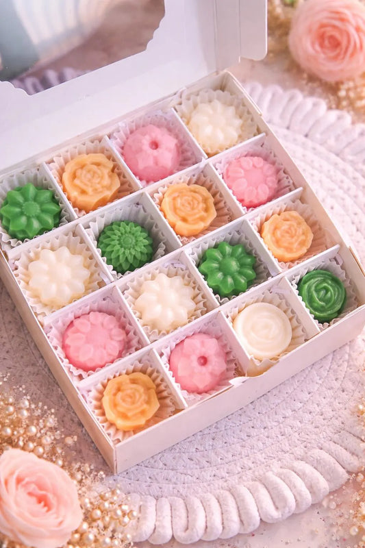 Caja de wax melts en forma de flores