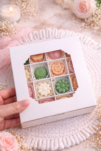 Caja de wax melts en forma de flores