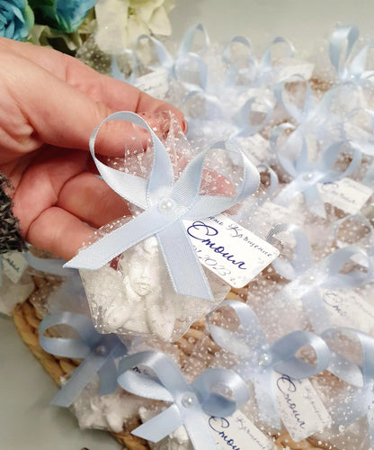 Figuras de yeso cerámico con imán en forma de ángel, personalizadas y hechas a mano