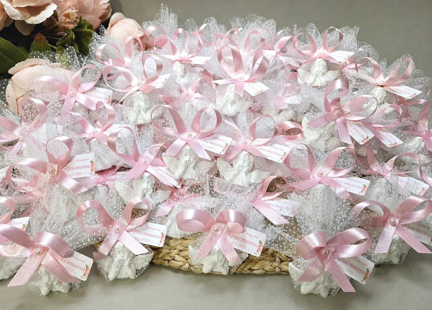 Figuras de yeso cerámico con imán en forma de ángel, personalizadas y hechas a mano