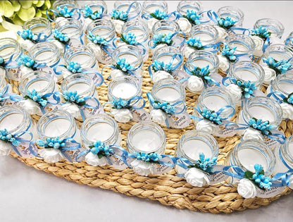 Velas personalizadas recuerdos de bautizo o boda para invitados, con aroma y color a elección