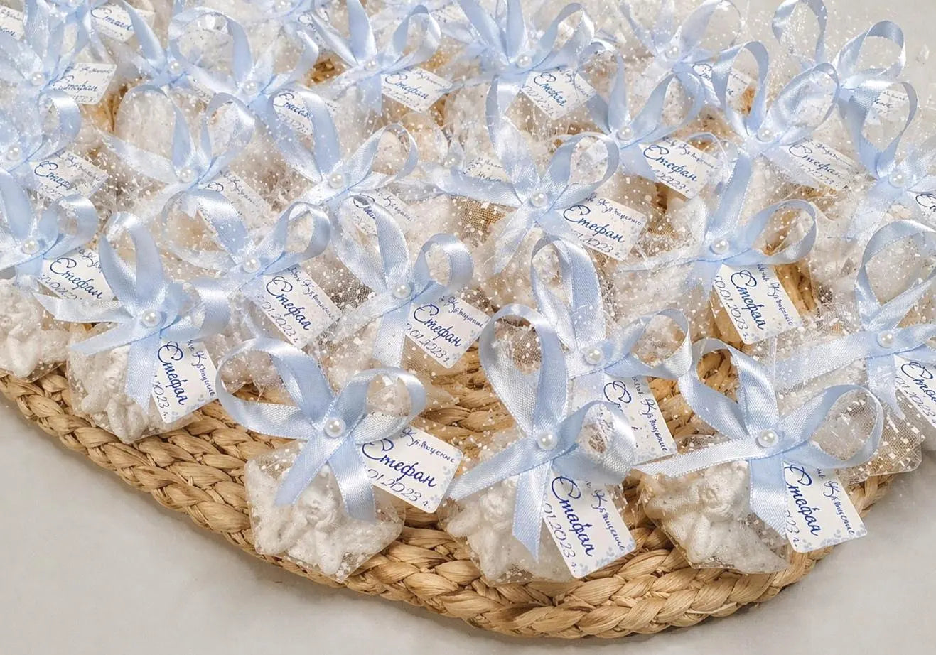 Figuras de yeso cerámico con imán en forma de ángel, personalizadas y hechas a mano