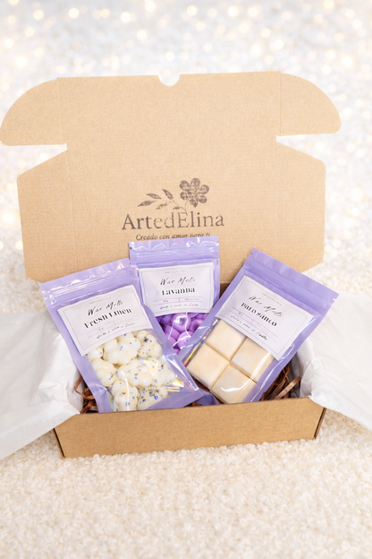 Pack Relajante con 3 aromas de wax melts de cera de soja natural 150 g para el hogar