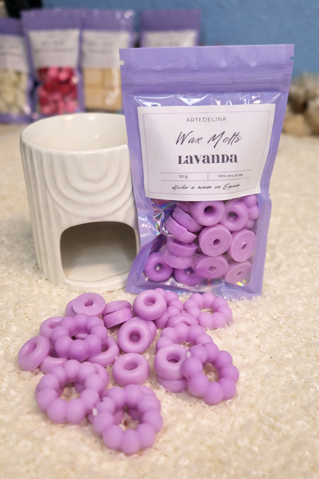 Quemador cerámico blanco elegante para wax melts decoración hogar