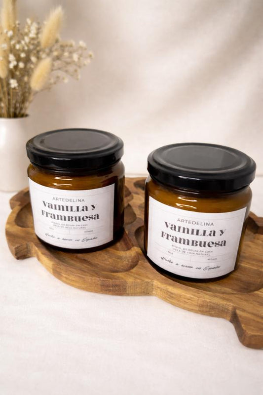 Vela aromática – Vainilla y Frambuesa (40h.)