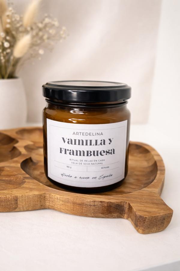 Vela aromática – Vainilla y Frambuesa (40h.)