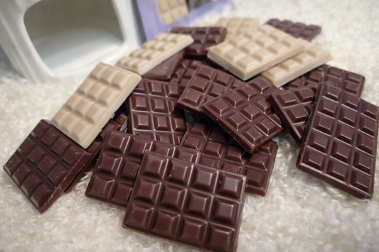 Wax melts artesanales de soja aroma chocolate con leche suizo